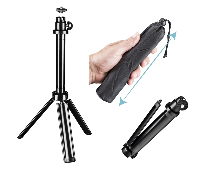Kamerahalter_38cm_Stativ_3Bein_88-552-04560_B07 Kamerahalter Stativ für Kameras max Höhe  380mm Mini ALU Stativ