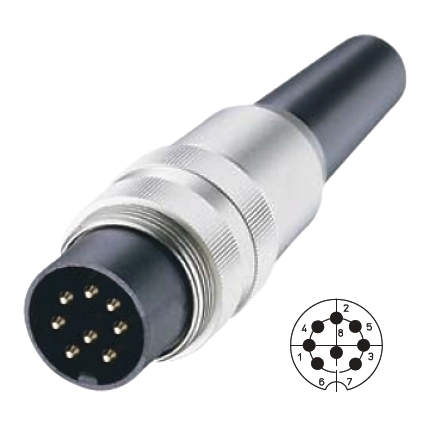 8pol DIN Stecker Metall mit Schraubverschluss V-81