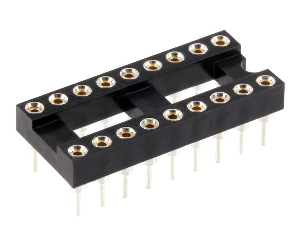18pol-Praezision-IC-Fassung-46-665-00055 IC Fassung 18pol Präzision gedrehter Kontakt RM 2,54mm