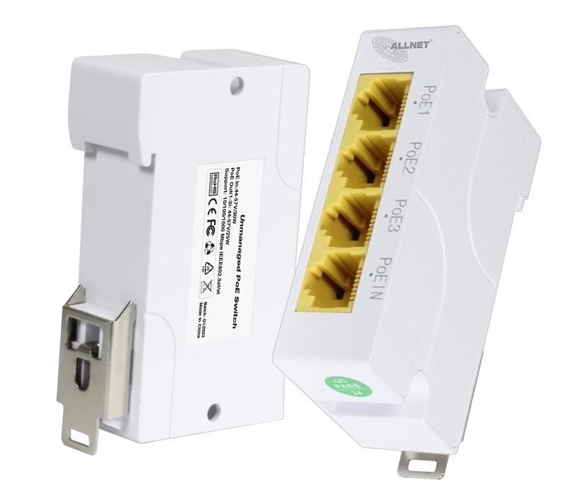 PoE_Switch_fuer_Hutschiene_B06_66-840-09430 LAN RJ45 PoE Switch Hutschiene 4Port davon 3xPoE 10-100-1000Mbit