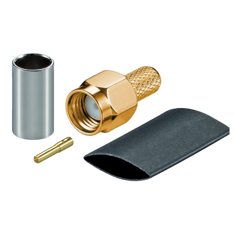 39-874-00180_sma-stecker-bild01 RP SMA Stecker REVERSE gerade für RG58 Crimpversion vergoldet