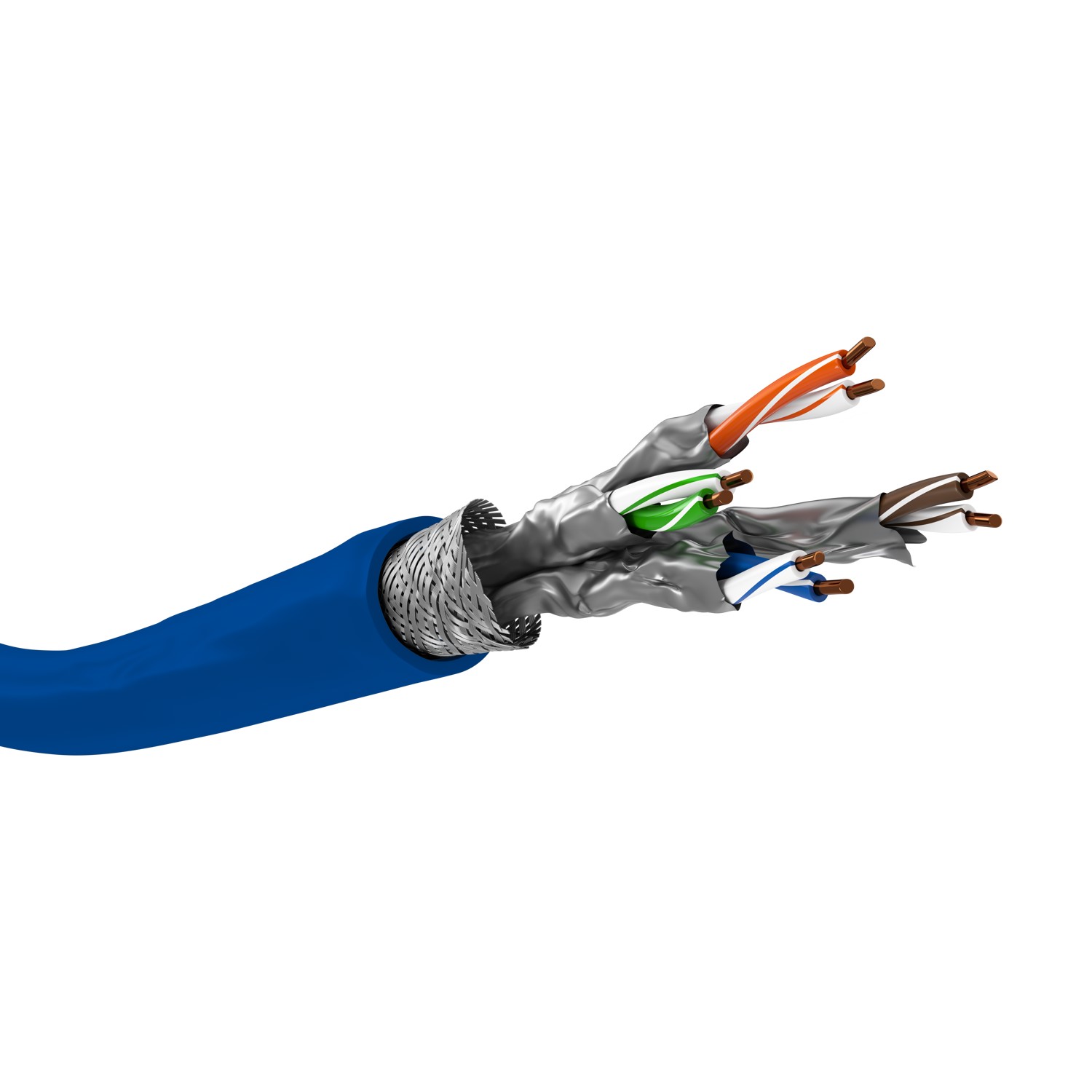 100m LAN Kabel Cat7A PIMF S/FTP geschirmt Verlegekabel Blau
