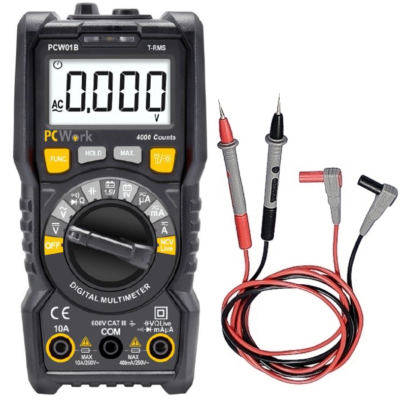 Messgerät Universalmessgerät PCWork PCW Digitales Multimeter TRUE-RMS Automatik