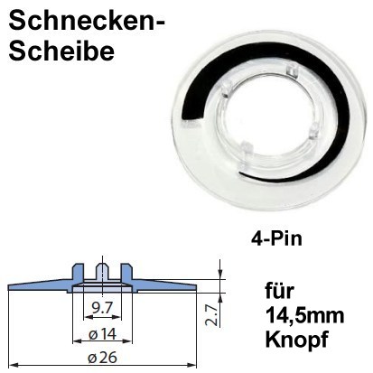 Schweifscheibe zu 14,5mm Knopf