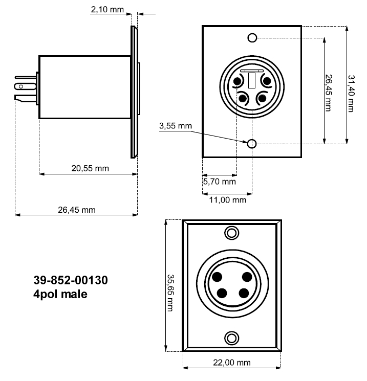 39-852-00130-4pol-XLR-male-ZEICHN