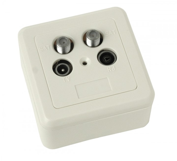 SAT Dose TV Dose Antennendose Enddose 4-fach mit Deckel SAT Dose TV Dose Antennendose Enddose 4-fach mit Deckel
