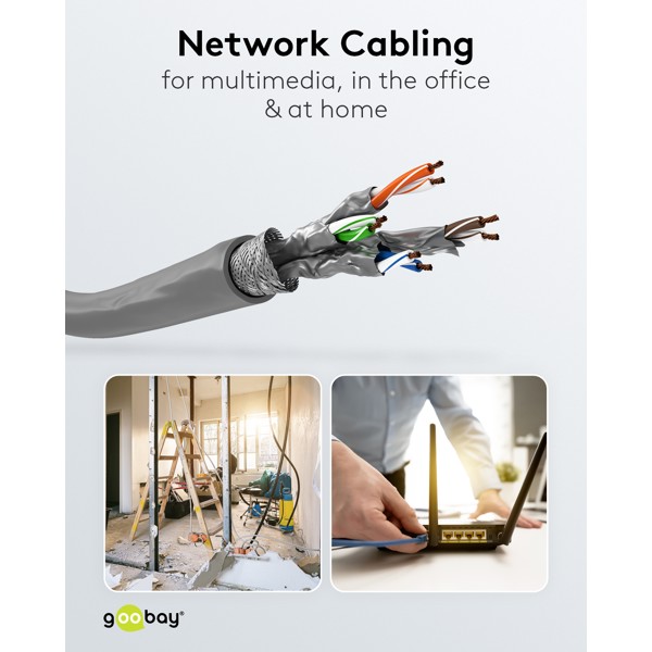 100m LAN Kabel Cat6 S/FTP PIMF geschirmt Verlegekabel starre Drähte