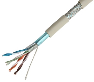 LAN Kabel Cat5e 4x2 8-adrig starr geschirmt (Meterware)