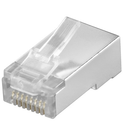 RJ45 Stecker Modularstecker 8pol 8P8C geschirmt für Rundkabel