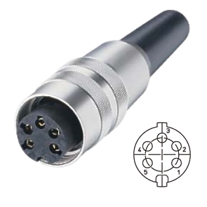DIN-Stecker-KV50-6-Lumberg-39-855-07110-B 5pol DIN Kupplung Metall mit Schraubverschluss