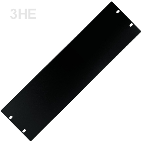 3HE Rackblende Blindplatte Stahl 483x132mm Schwarz