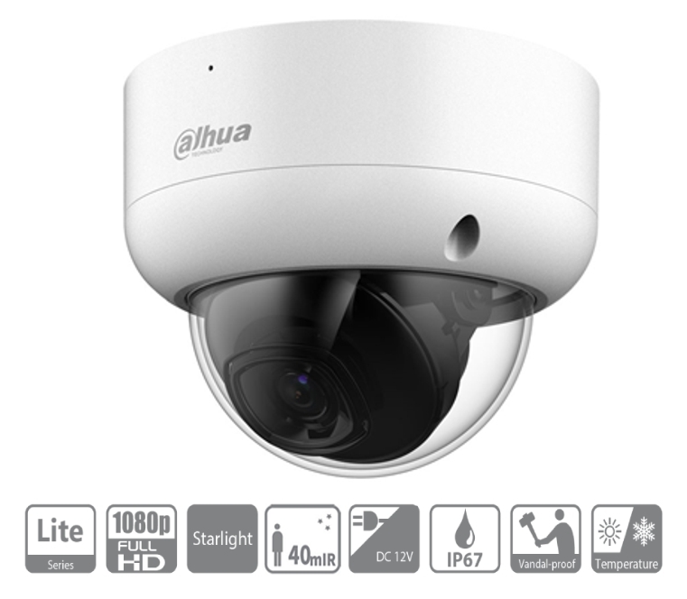 2MP Dome 4in1 AHD TVI CVI CVBS Fixobjektiv IP67 BNC IK10 Outdoor