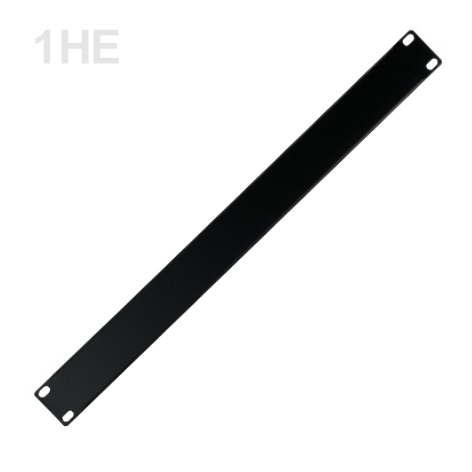 1HE Blende 19zoll Rackblende 3mm ALU 483x44mm Schwarz