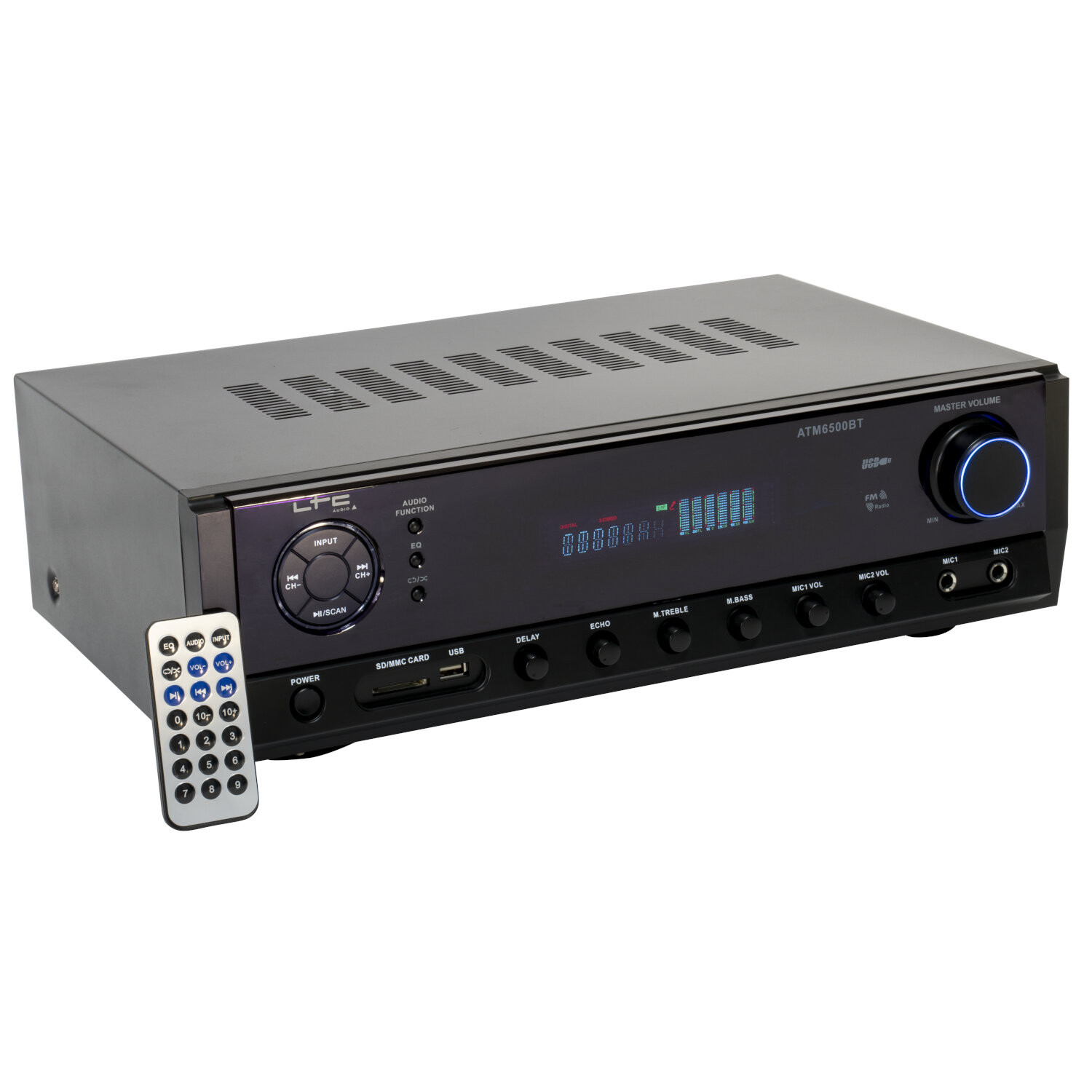 Verstärker 2x50W mit Bluetooth USB SD Player UKW Tuner 2Kanal