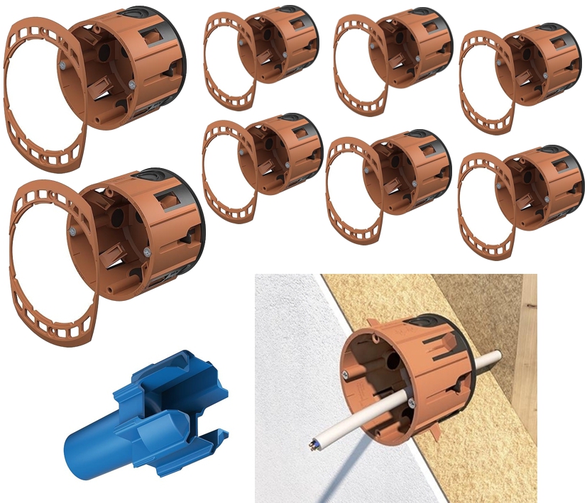 Schalterdose für isolierte Dämmplatten - 10er Pack - Gerätedose Schalterdose für isolierte Dämmplatten - 10er Pack - Gerätedose