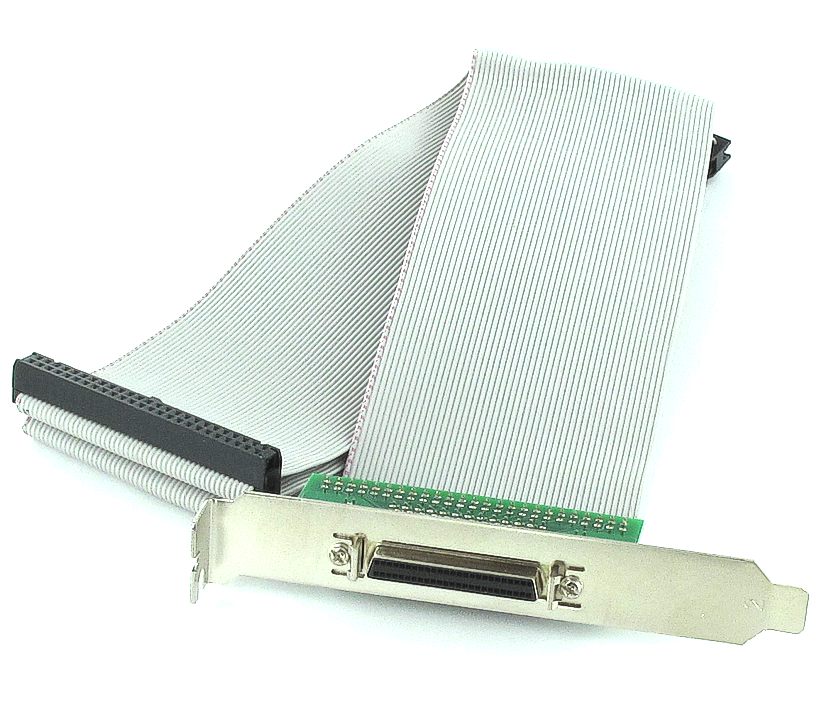 SCSI Slotblech 3x 50pol SCSI-2 Flachbandkabel auf 50pol Buchse HalfPitch