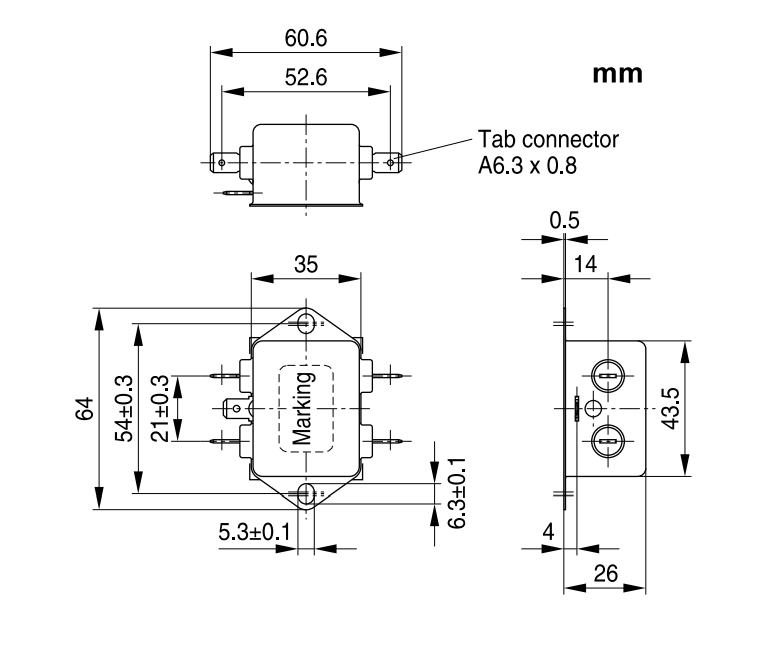 SIFI-Netzfilter-Entstoerfilter-35-656-00530-Abmessungen