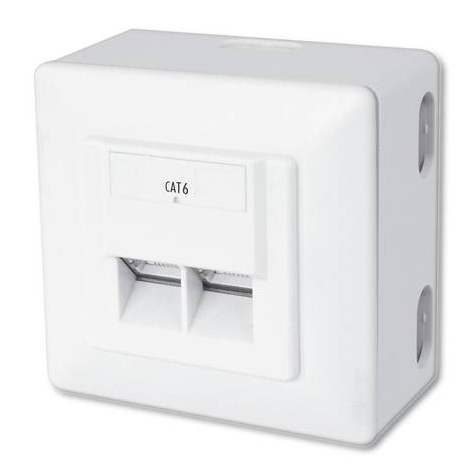 39-875-00390-Netzwerkdose-dn9006n Netzwerkdose CAT6 Aufputz Doppeldose LAN Dose mit Blende Weiss