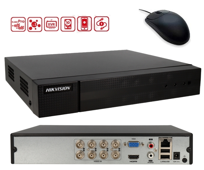 10Kanal DVR Rekorder 5in1 8x BNC AHD TVI CVI und 2xIP-Kanal Analog Onvif APP