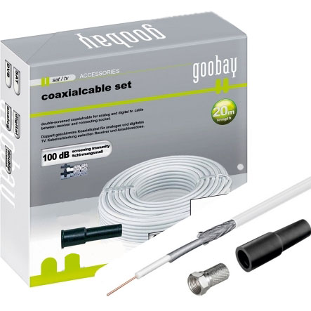 42-710-00420-SAT-Kabel-b1 10m SAT Kabel 100dB Bundware mit F-Stecker Weiss