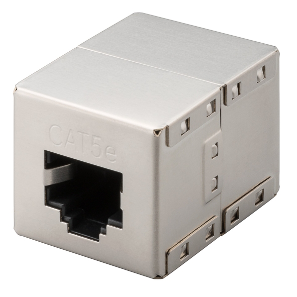 39-875-00110-LAN-Adapter-2016 RJ45 Adapter Cat5e 2x RJ45 Buchsen geschirmt RJ45 Doppelkupplung Patchverbinder