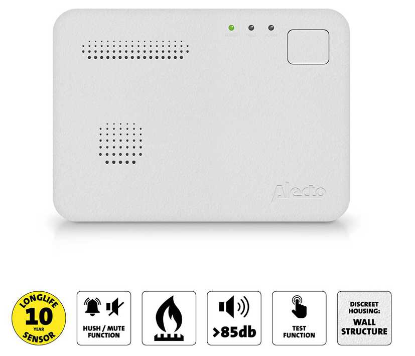 Kohlenmonoxid Melder CO Melder Gasmelder Alecto COA Gaswarngerät  EN50291 Kohlenmonoxid Melder CO Melder Gasmelder Alecto COA Gaswarngerät  EN50291