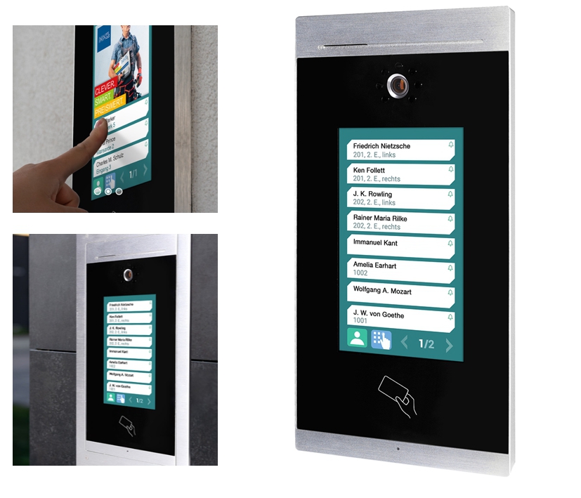 Villa AS-8 Basis AP Türsprechanlage mit Kamera 2-Draht für bis zu 16-Familienhaus ohne Zubehör