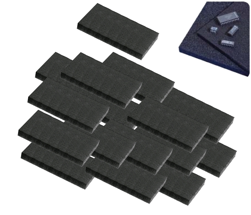 MOS_Schaumplatten_50-848-00391 MOS Schaumstoffmatte ca 72x62x5mm ESD Matte leitender PU Schaumstoff 100-Stück