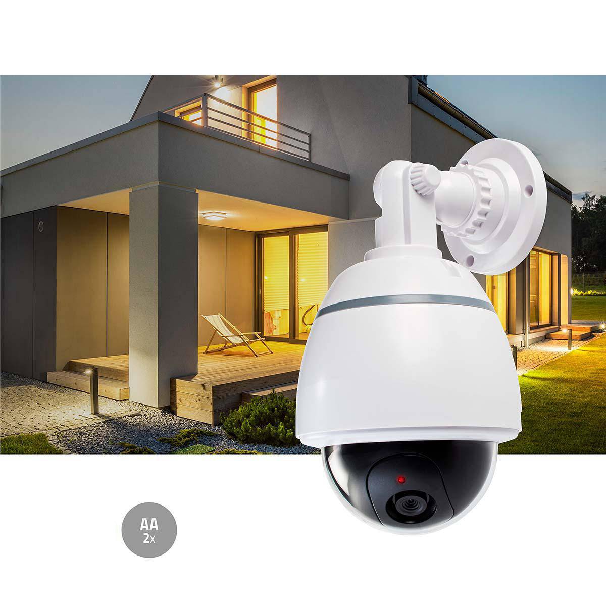 PTZ_Kameradummy_Atrappe_79-224-02320_B04 Kamera Dummy PTZ Dome mit Wandhalter und blinkender LED