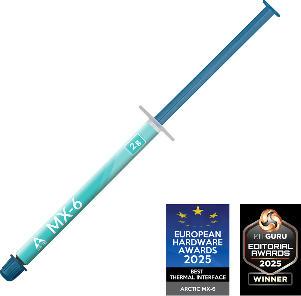 Wärmeleitpaste 2gr Spritze ARCTIC MX-6 Einsatz bis 150°C ULTIMATE Wärmeleitpaste mit 20% bessere Leistung