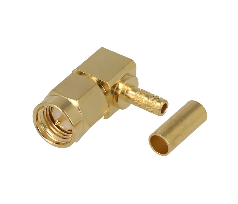 SMA Stecker gewinkelt für RG174 RG316 LMR100 Crimpversion SMA Winkelstecker vergoldet
