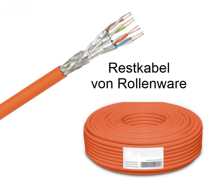 11,5m Patchkabel CAT7-A  - Rest aus Rollenware Orange Restposten