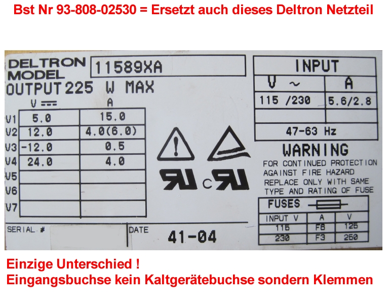 Deltron-11589XA-ERSATZ-NETZTEIL