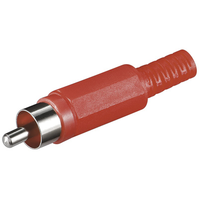 39-854-00001-Cinchstecker-11276 Cinchstecker Rot Kunststoffhülse mit Knickschutz RCA