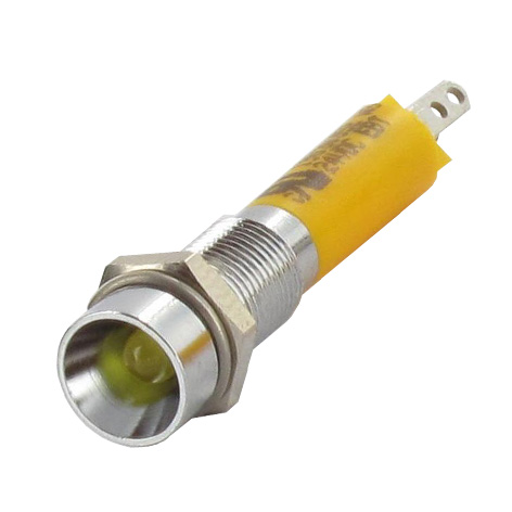 15-783-05010_2 24V Signallampe 24V LED 3mm Gelb Kopf-DM 7mm Fassung Innenreflektor Chrom