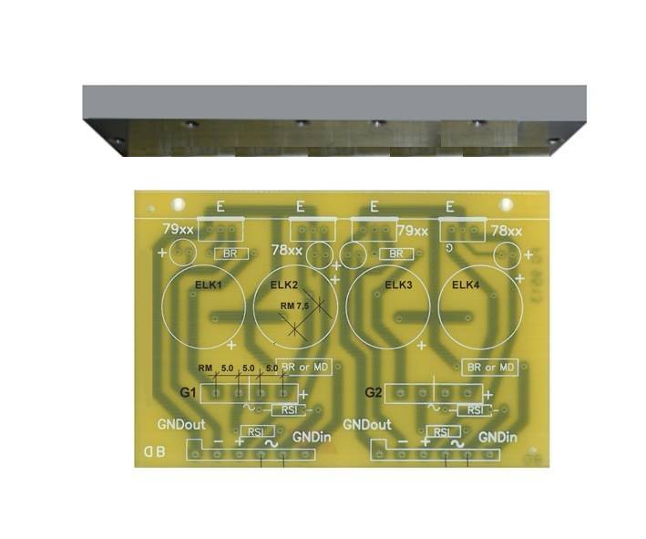 ACDC Netzteil Platine mit Kühlkörper für Stabi +/- symmetrische Stromversorgung Plus Minus