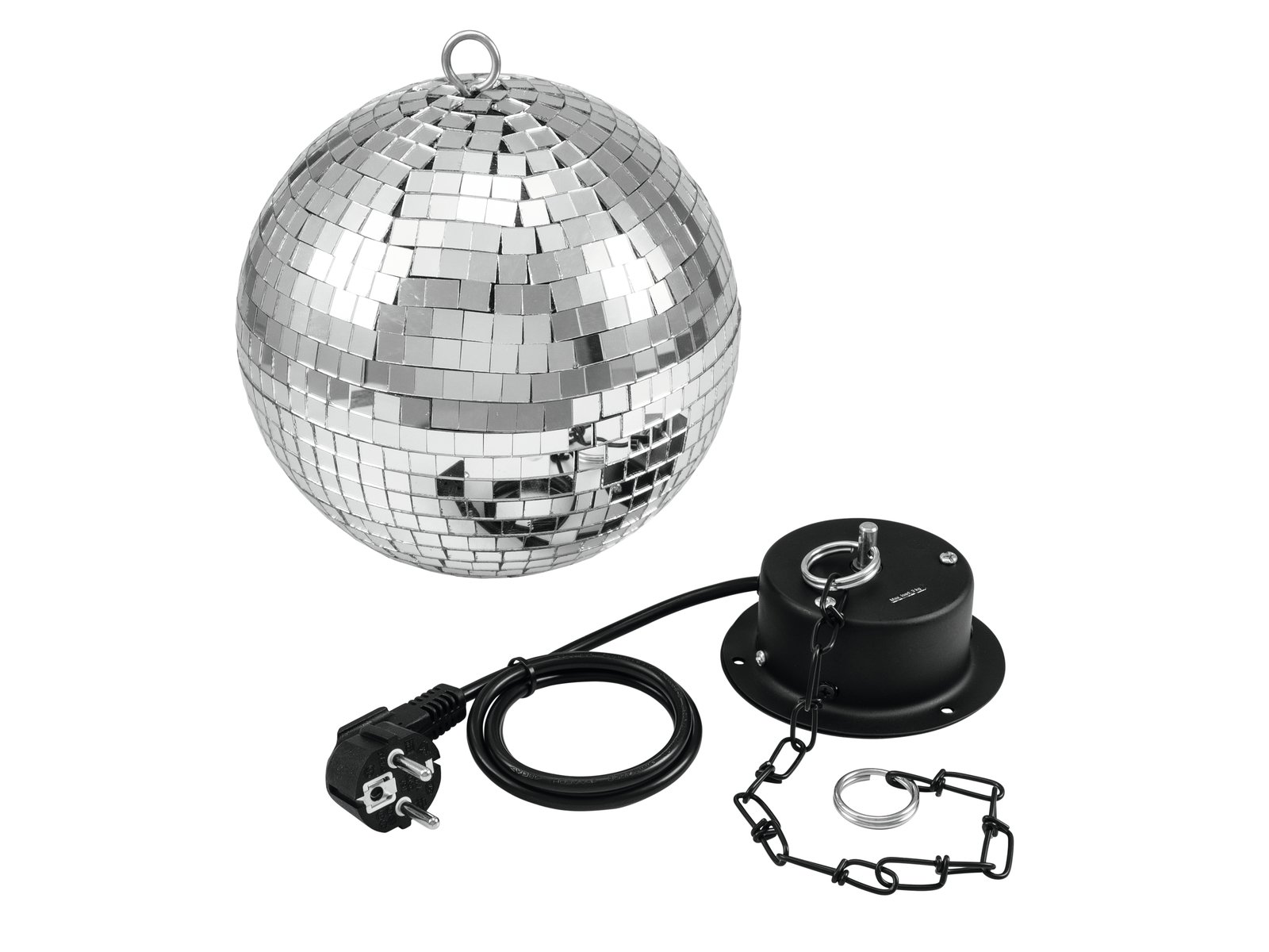 20cm_Spielekugel_mit_Motor_88-560-00230 Spiegelkugel DM 200mm Echtglas mit Kette und Motor