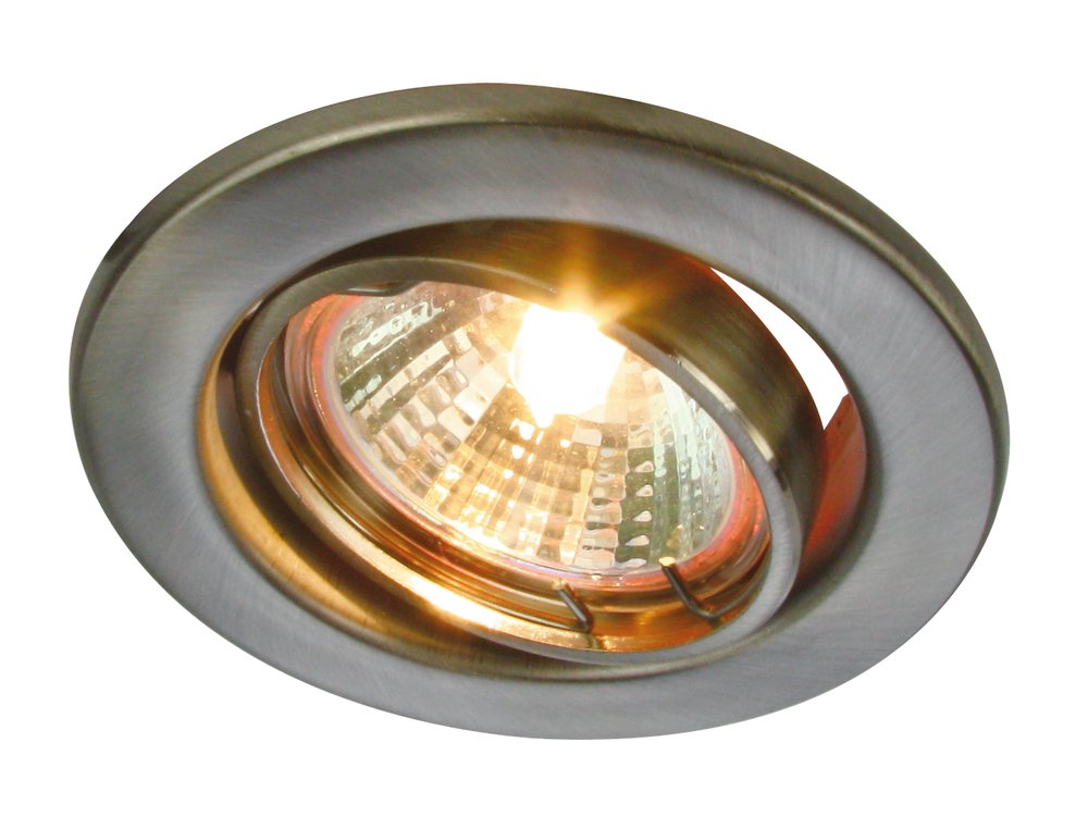 32-600-00140-Halogenfassung-b3 Deckeneinbauring schwenkbar Edelstahl DM90mm zu MR16 50mm Leuchtmittel Einbaufassung