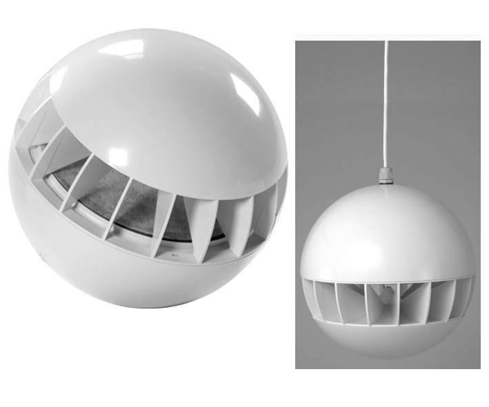 Kugellautsprecher 254mm 40W 360° 2wege System IP33 mit 100V ELA Übertrager Verkehrsweiss