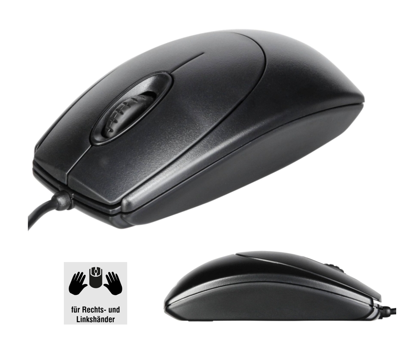 61-879-01728 Maus USB Kabelmaus optical 800dpi für Links- oder Rechtshänder