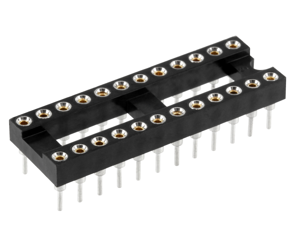 24pol-IC-Fassung-Praezision-Schmal-46-665-00075 IC Fassung 24pol Präzision gedrehter Kontakt RM 2,54mm schmal