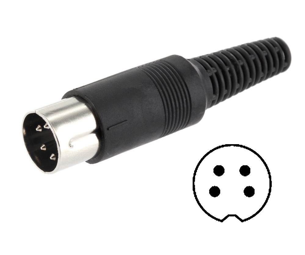 4pol_DIN_Stecker_39-855-00250_B2 DIN Stecker 4pol Typ-2 mit 216grad Kunststoff