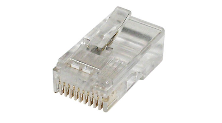 RJ48 RJ69 Modularstecker (10P10C) ungeschirmt für Flachbandkabel