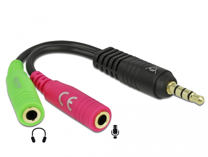 78-380-04750 Adapter für Multimedia Headset 4pol Klinkenstecker auf 2x3,5mm Klinkenbuchse