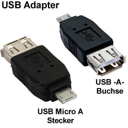 MICRO USB A Stecker auf USB Buchse