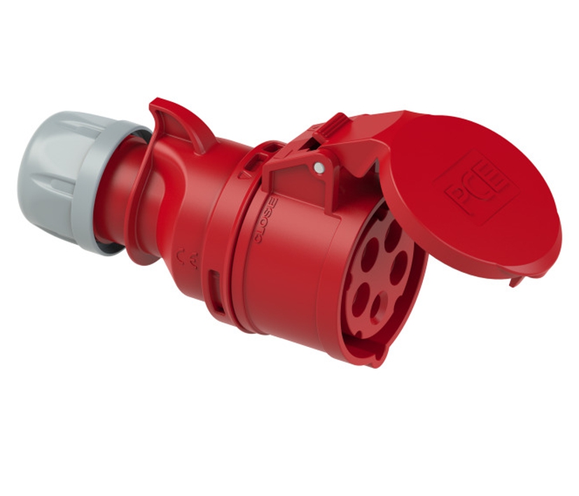 16A Starkstromkupplung CEE-Kupplung ROT 5x 16A  IP44 IP54 IK10 16A Starkstromkupplung CEE-Kupplung ROT 5x 16A  IP44 IP54 IK10