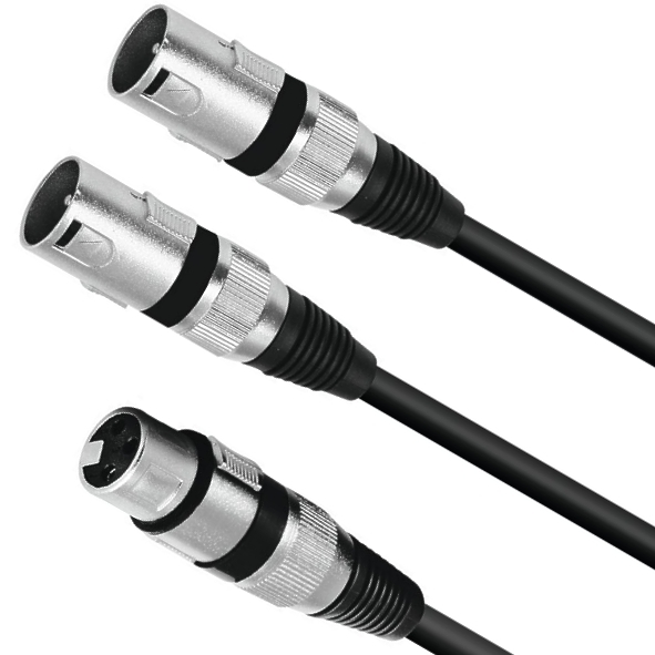 1,5m XLR Y-Kabel 1x XLR-Buchse auf 2x XLR-Stecker