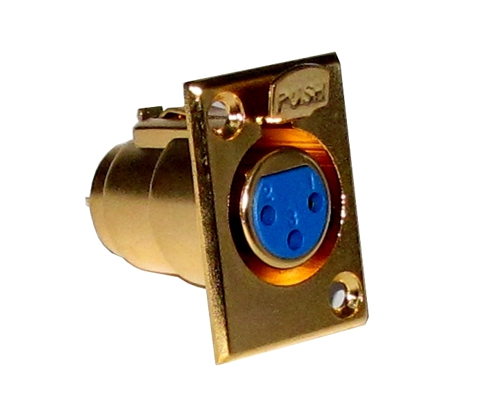 39-852-00240_3pol_XLR_Einbaubuchse_vergoldet 3pol XLR Buchse Einbaubuchse vergoldet D-Type