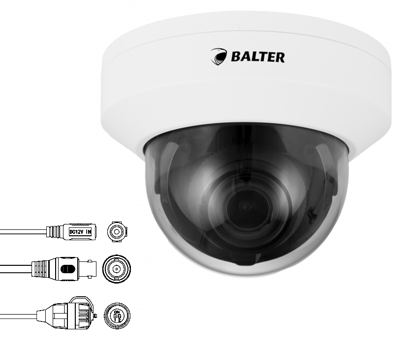 8MP Dome 4in1 AHD TVI CVI CVBS Objektiv 3-12mm IP67 BNC IK10 Outdoor Weitwinkel THC-D8141R
