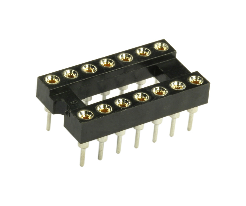 14pol-IC-Fassung-Praezision-46-665-00004 IC Fassung 14pol Präzision gedrehter Kontakt RM 2,54mm